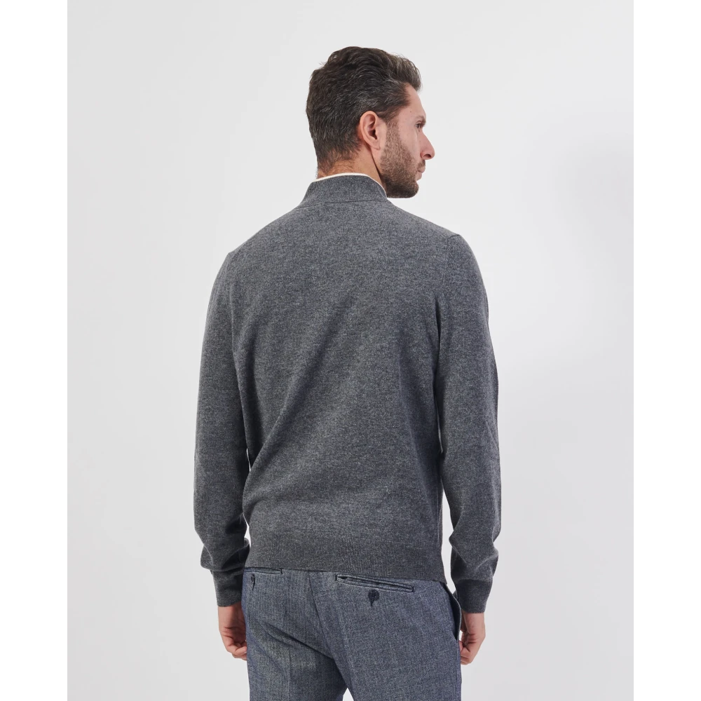 Hugo Boss Grijze Wol Zip Trui Gray Heren
