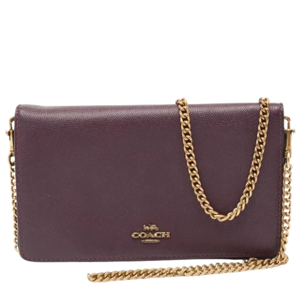 Coach Pre-owned Leather clutches Purple Dames