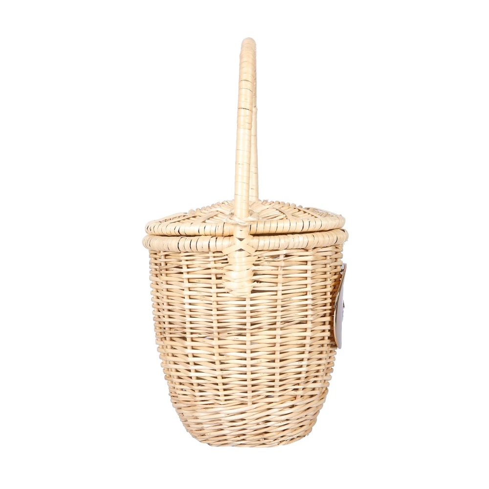 Patou Ambachtelijke Wicker Bucket Tas Beige Dames