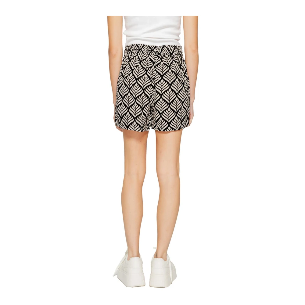 Jacqueline de Yong Geometrische Vetersluiting Zwarte Shorts Multicolor Dames