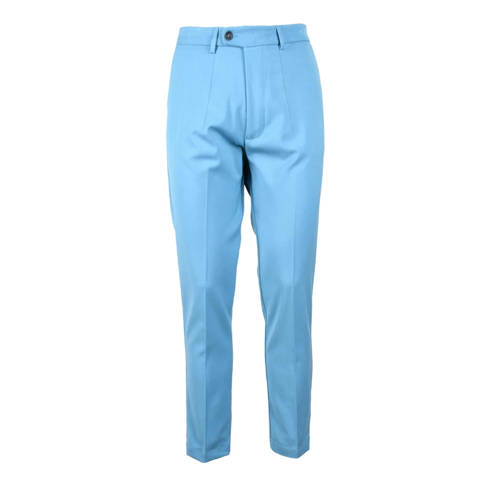 Imperial Elegant Stretchy Viscose Blend Trousers Blue Heren
