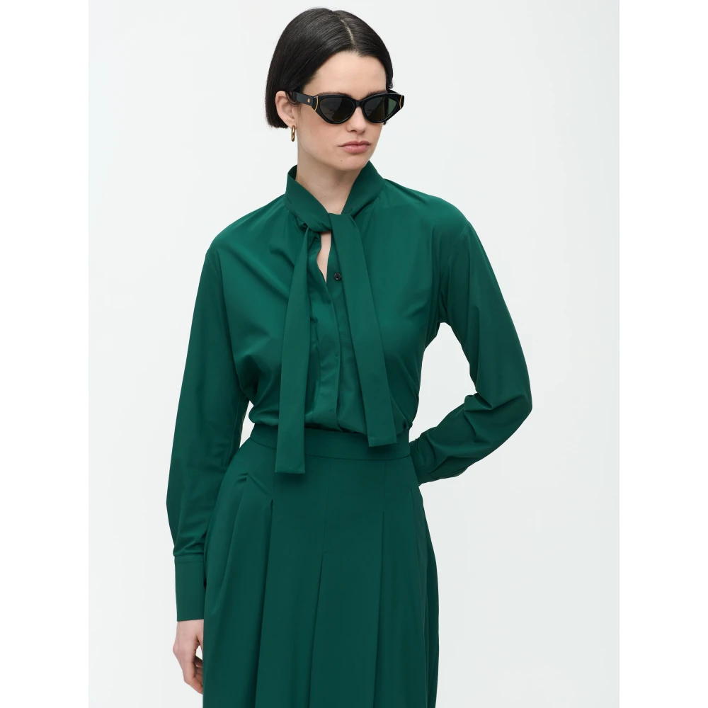 Jane Lushka Magda Blouse Technisch Jersey Green Dames
