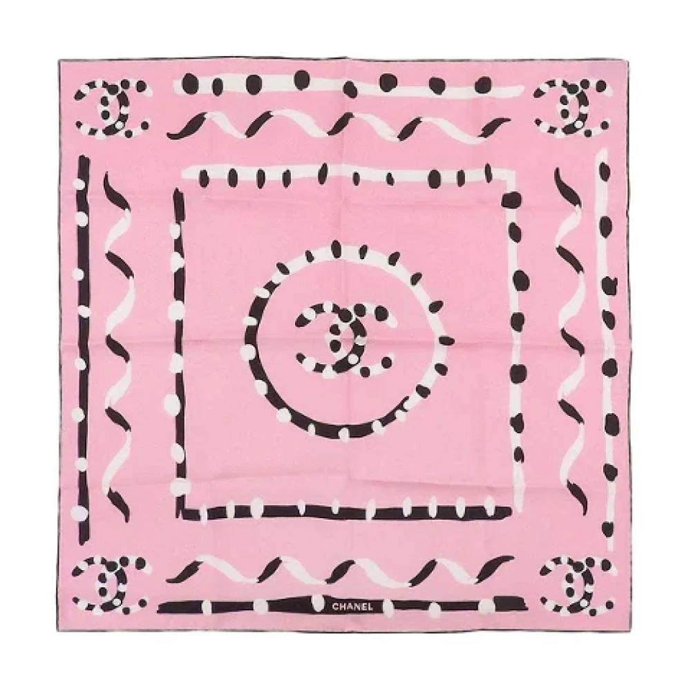 Chanel Vintage Pre-owned Silk scarves Pink Dames
