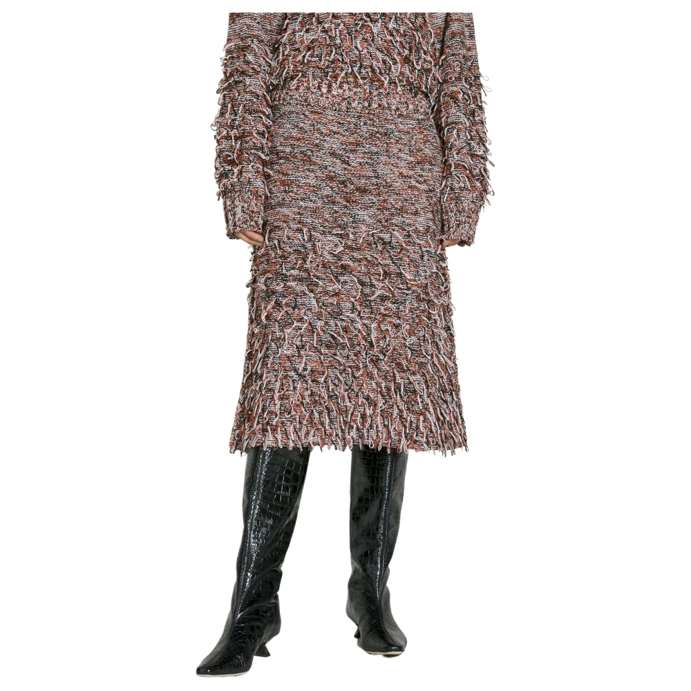 Durazzi Milano Loops Gebreide Rok met Losse Draden Multicolor Dames