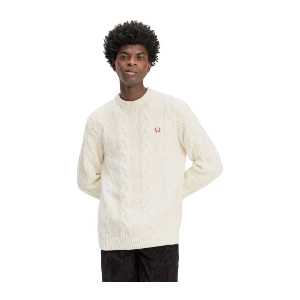 Fred Perry Crème Sweater voor Mannen Aw24 Beige Heren