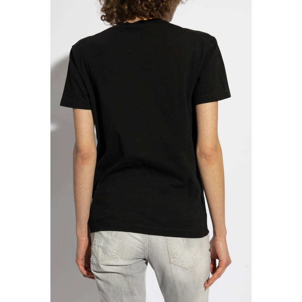 Dsquared2 T-shirt met zak Black Dames