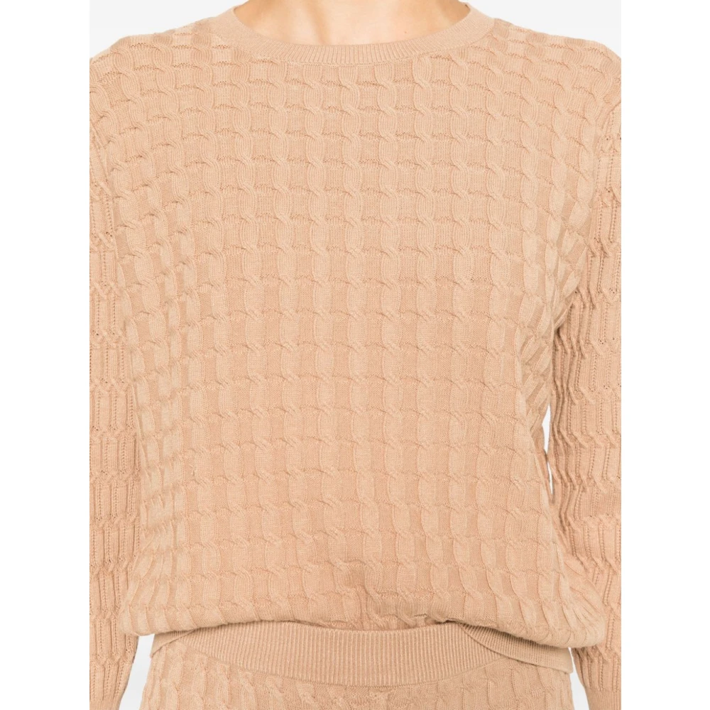 Twinset Sandy Brown Gebreide Trui Brown Dames