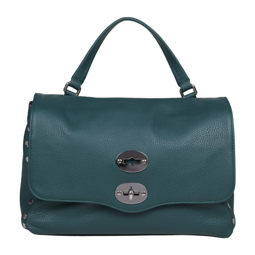 Zanellato Groene Leren Handtas Twist Lock Green Dames