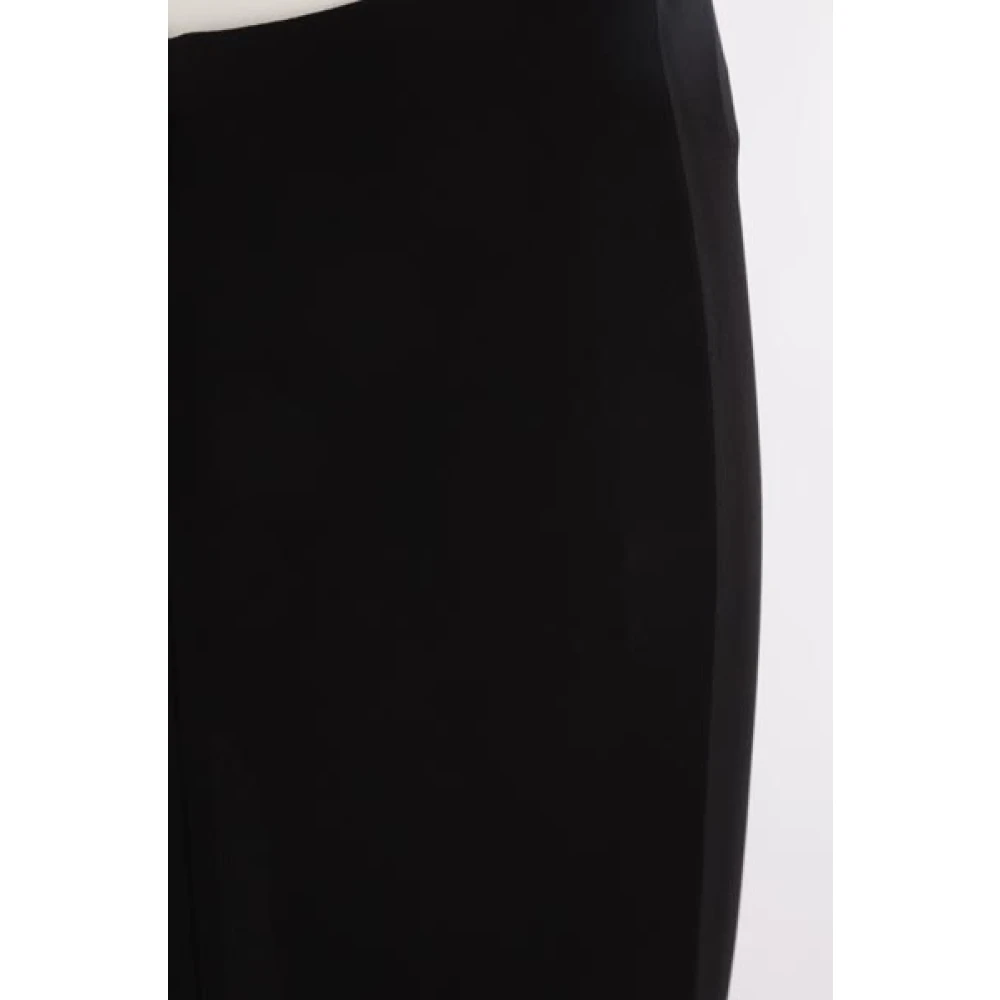 Saint Laurent Zwarte Lange Jersey Crepe Rok met Onzichtbare Rits Black Dames