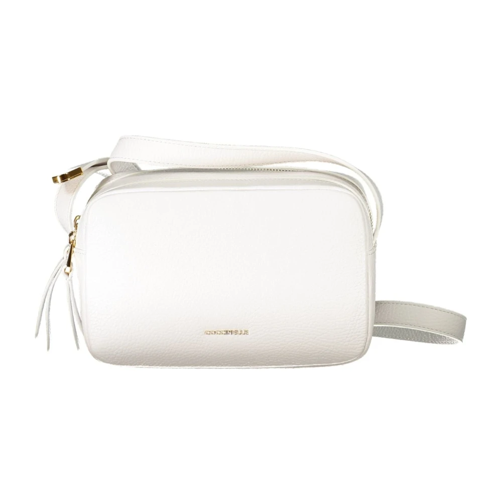 Coccinelle Witte Schoudertas met Ritssluiting White Dames