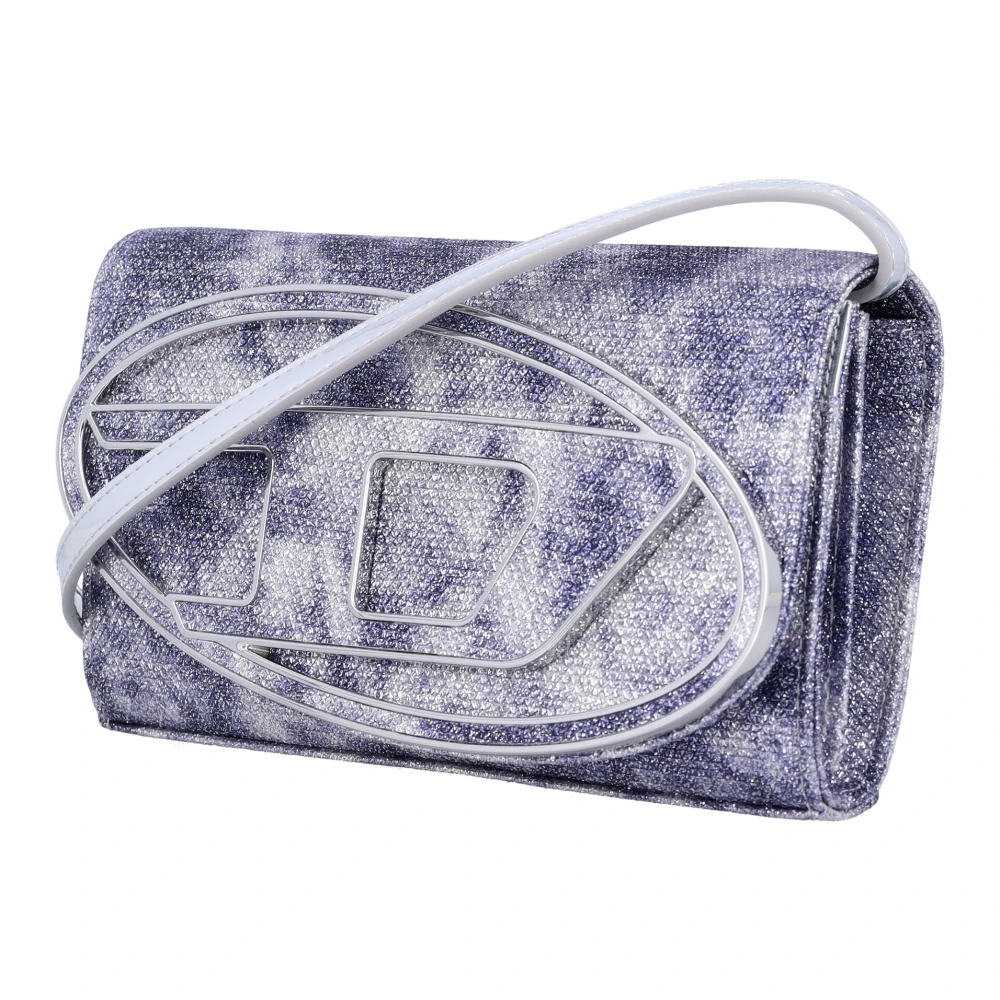 Diesel Lichtblauwe Gemarmerde Portemonnee Band Tas Blue Dames