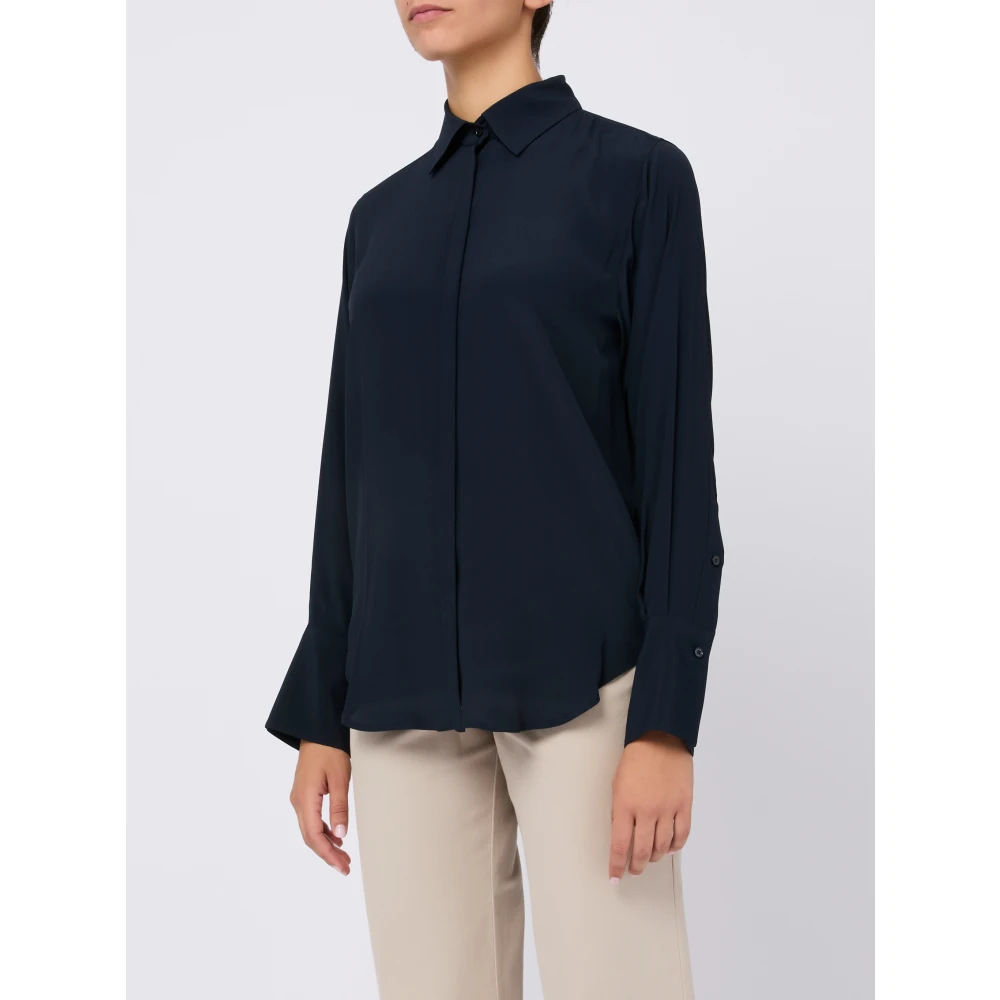 Seventy Zijden Blauwe Overhemd Lange Mouw Blue Dames