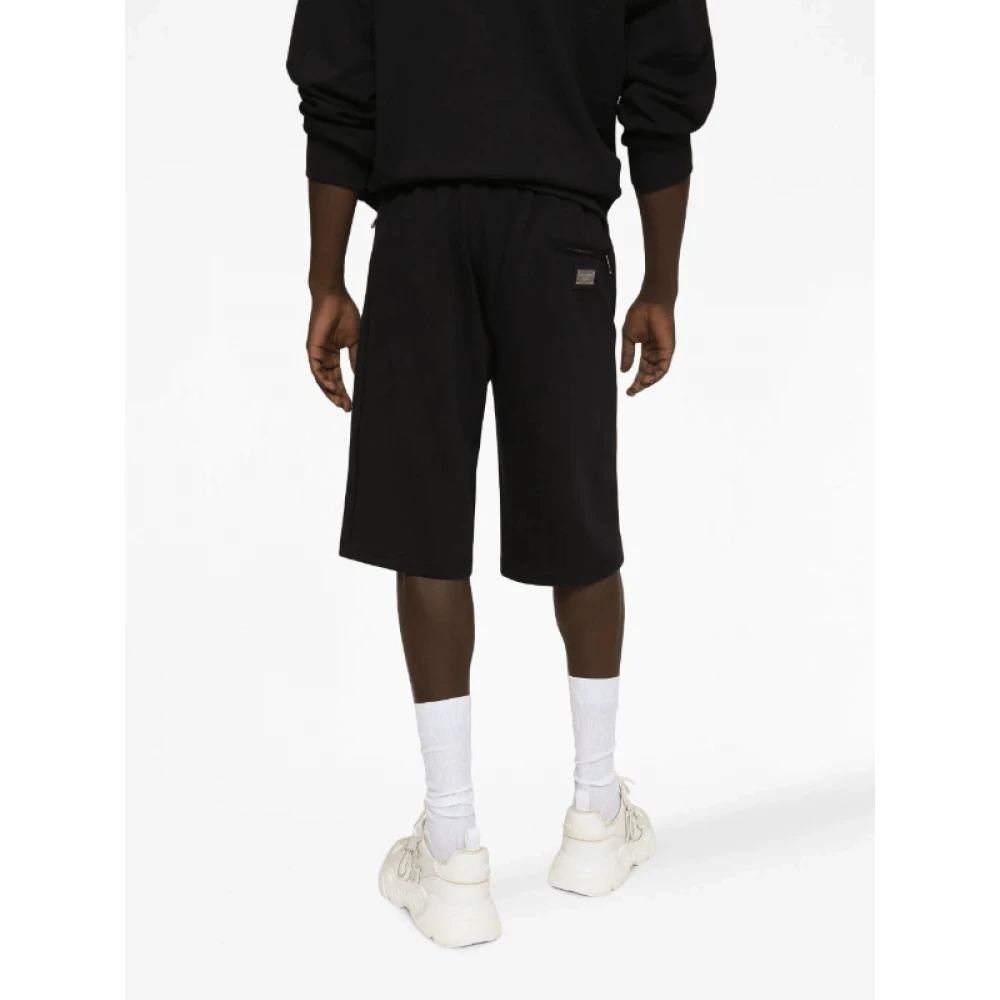 Dolce & Gabbana Logo Patch Trekkoord Track Shorts Blue Heren