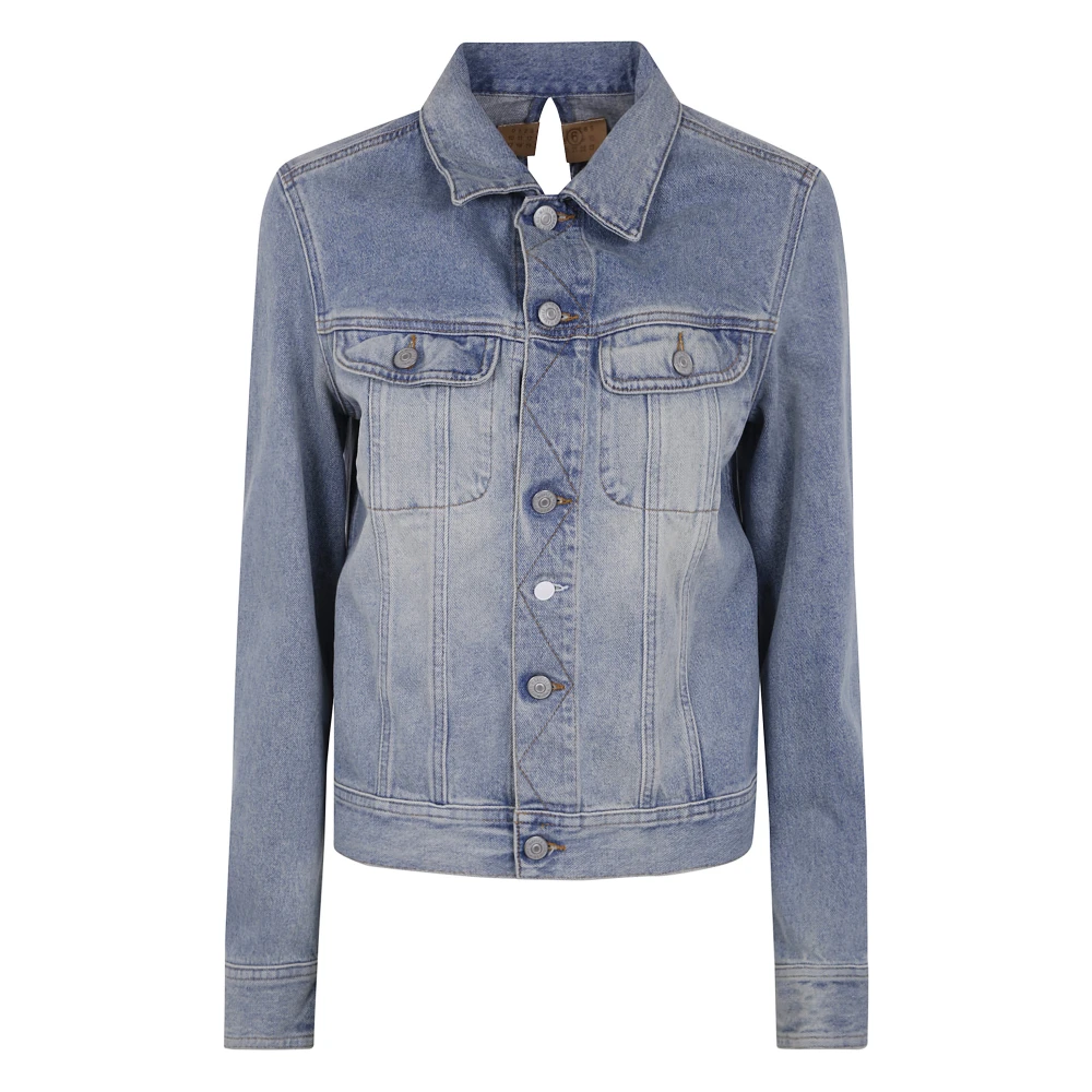 MM6 Maison Margiela Sporty Zip-Up Jas Blue Dames