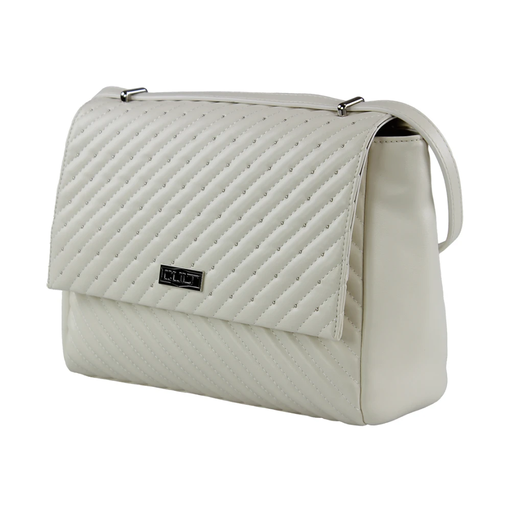 Cult Snygg Quiltad Crossbody-väska Med Nitar White, Dam