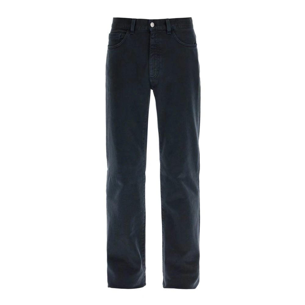 Ermenegildo Zegna Donkerblauwe Regular Fit Denim Jeans Blue Heren