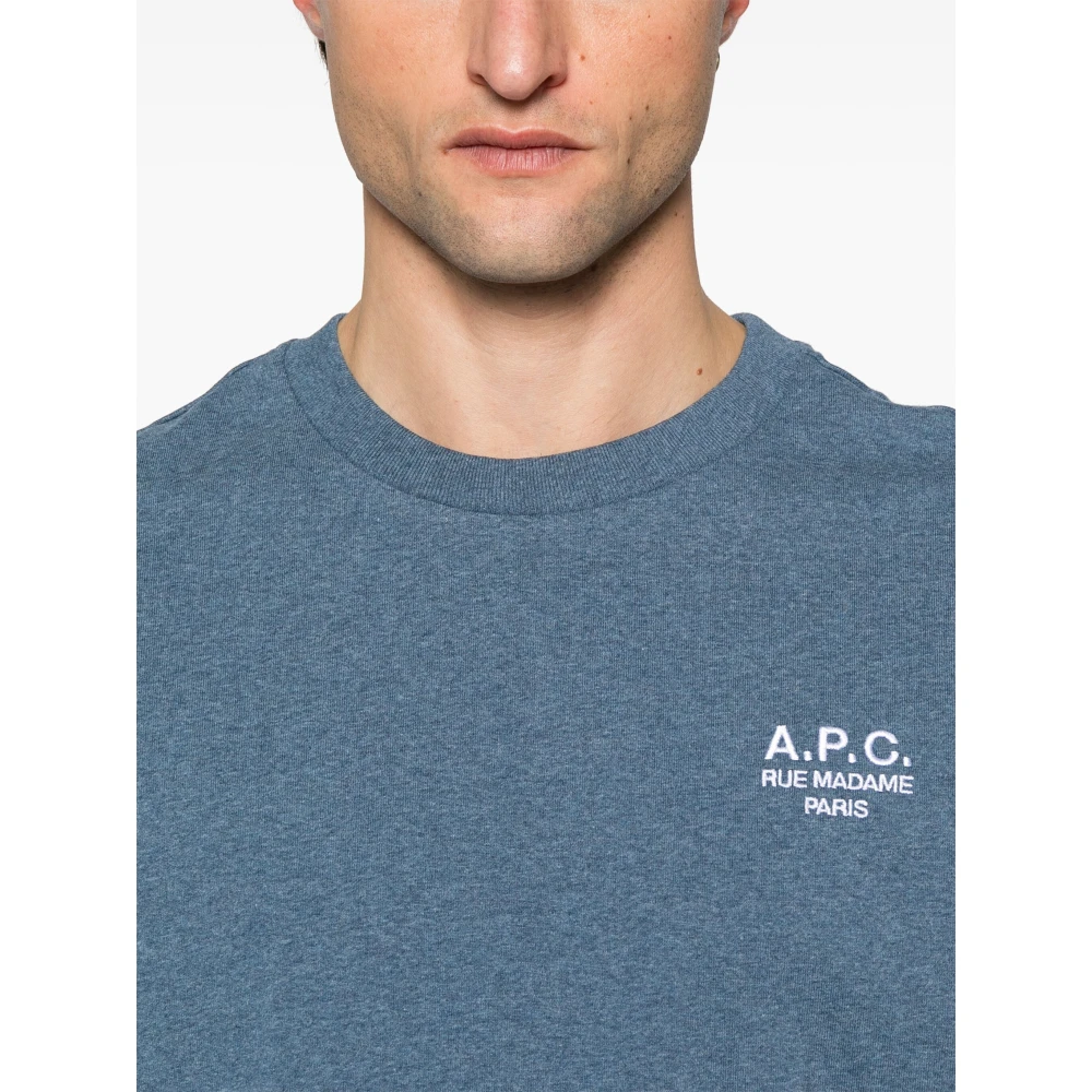 A.p.c. Katoenen T-shirt met Designerscode Blue Heren