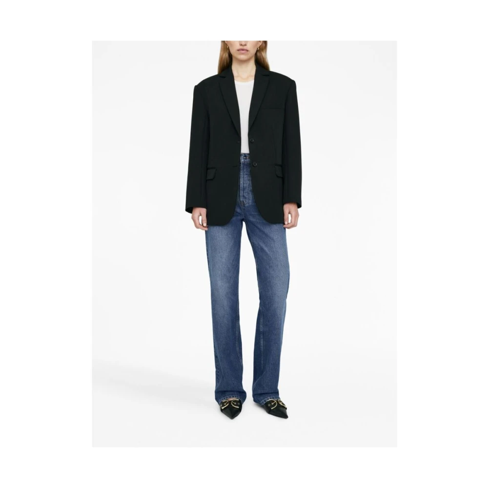 Anine Bing Quinn Wol Blazer Black Dames