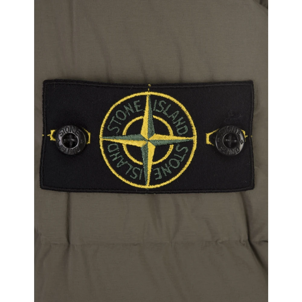 Stone Island Bruine Gewatteerde Jas Brown Heren