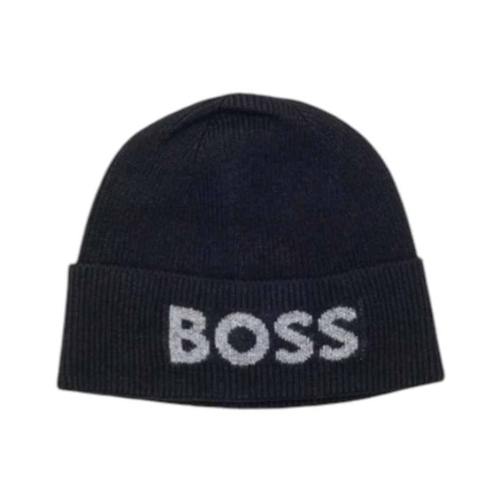 Hugo Men's Black Printed Wool Blend Cap - Accessories - One Size- Accessories