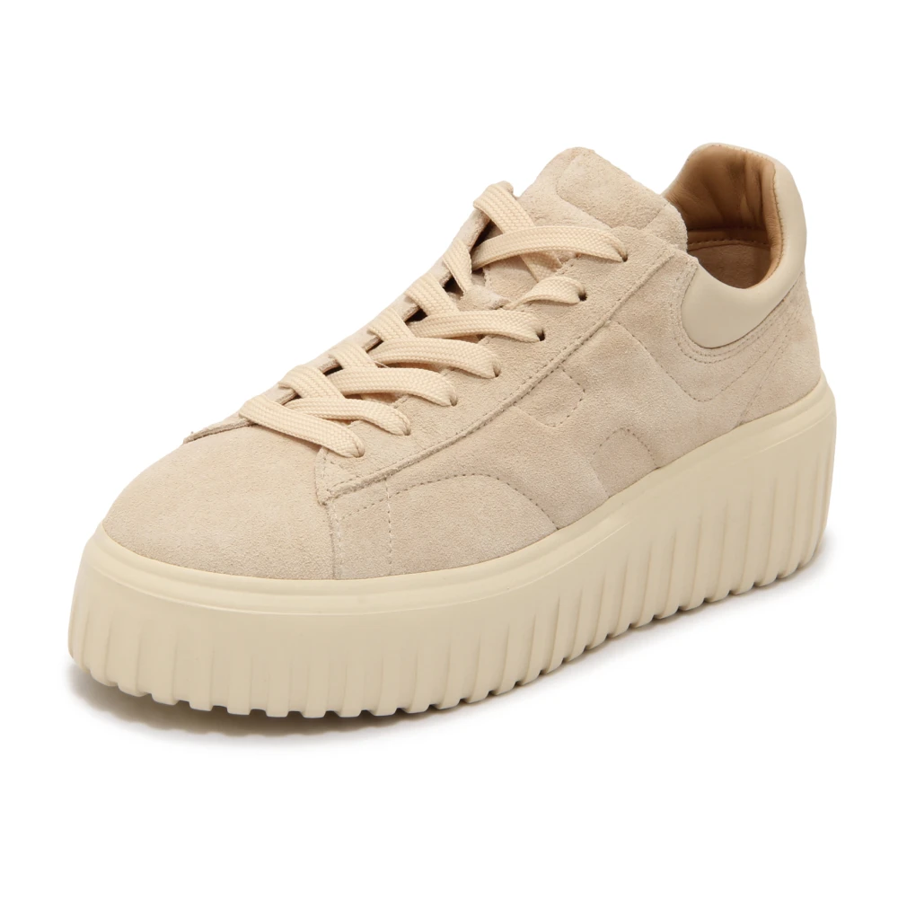 Hogan Women's Beige Sneakers, 7 Uk, H-Stripes Allacciato H