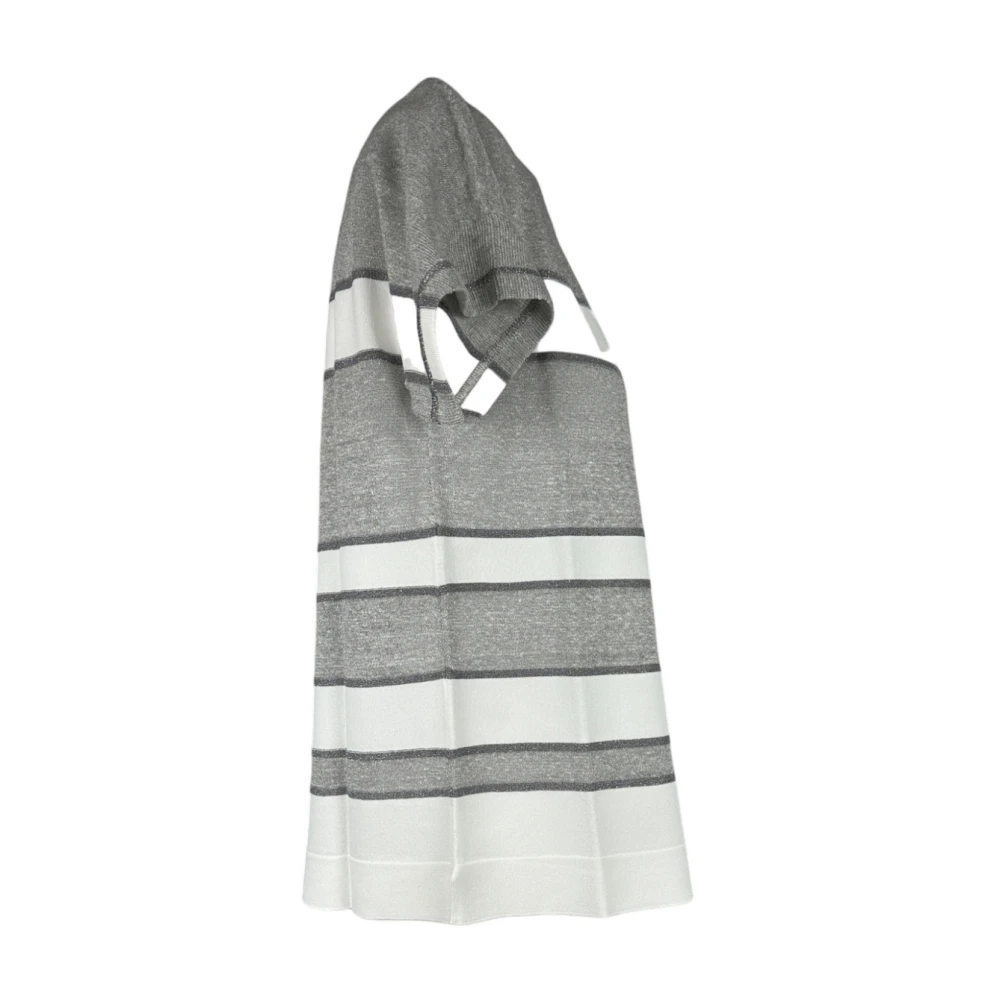 D.Exterior Gestreepte trui met halve mouwen en lurex Gray Dames