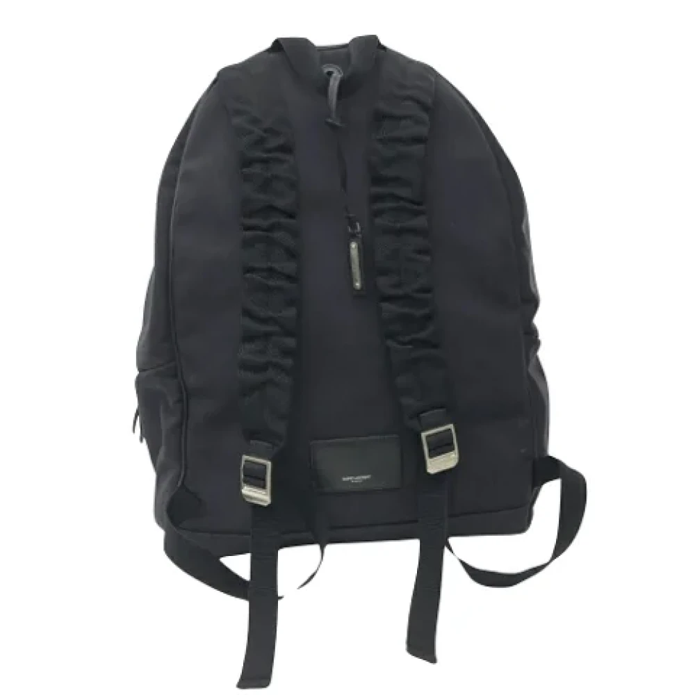 Saint Laurent Vintage Pre-owned Fabric backpacks Black Dames