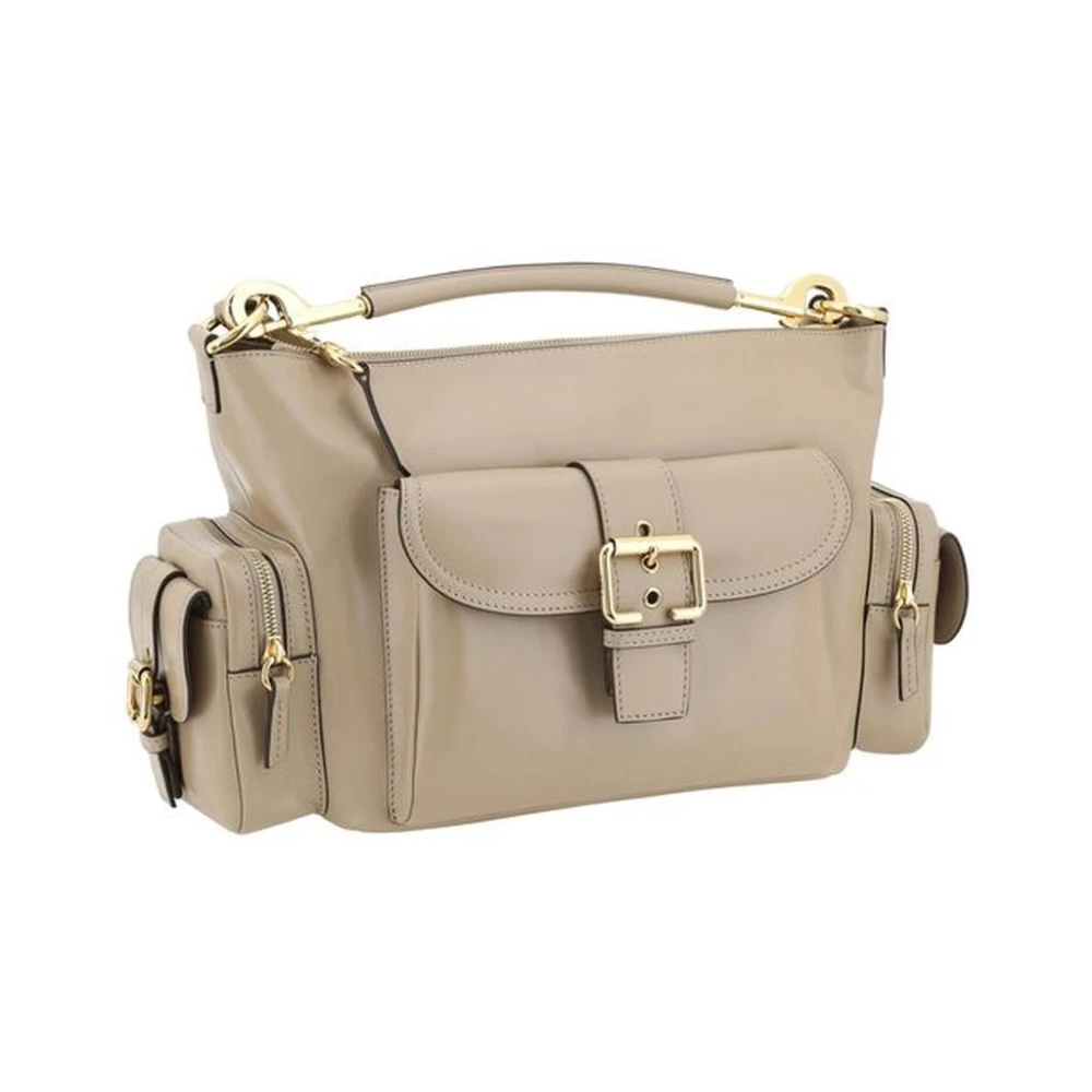Chloé Leren cameratas met verstelbare bandjes Gray Dames