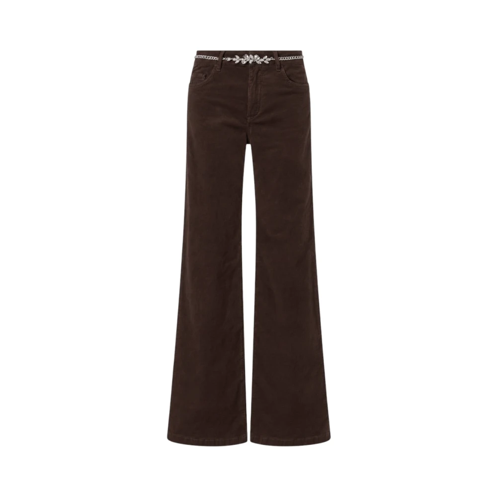 Liu Jo Donna Marrone - Pantaloni Flare Bottom Up - Trousers - W25 - Immagine 3