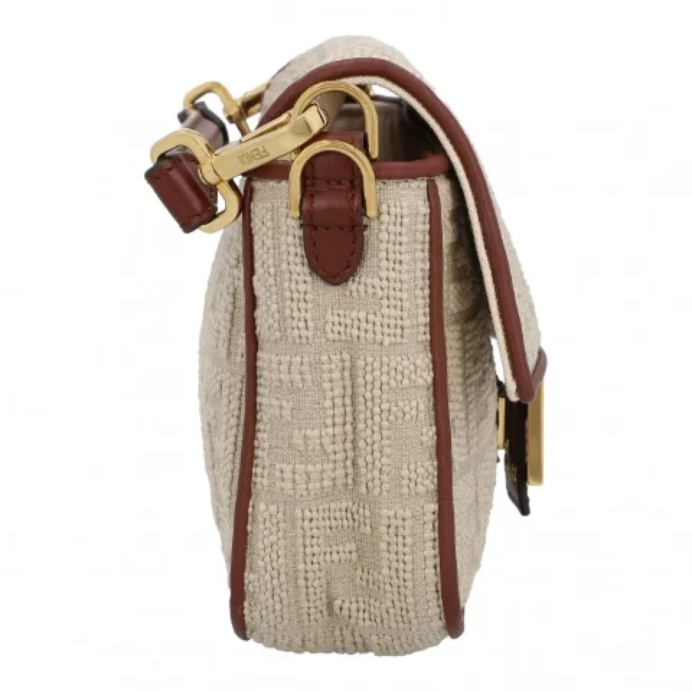 Fendi Vintage Pre-owned Leather crossbody-bags Beige Dames