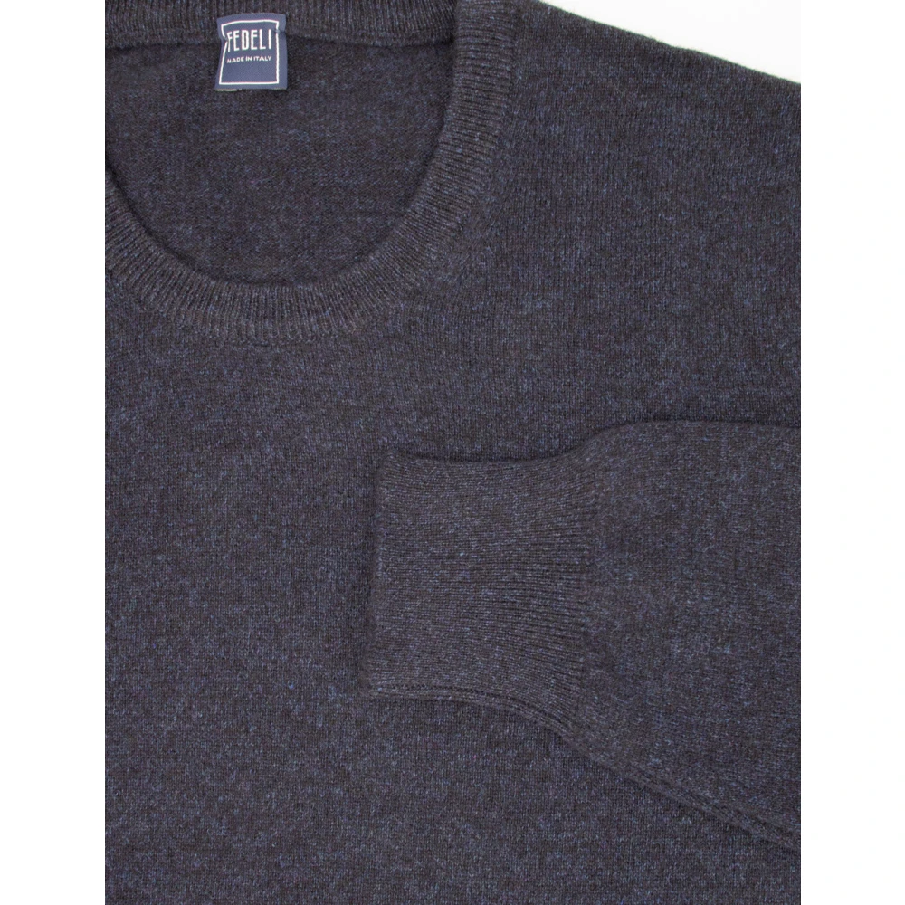 Fedeli Elegant Crew Neck Sweater Black Heren