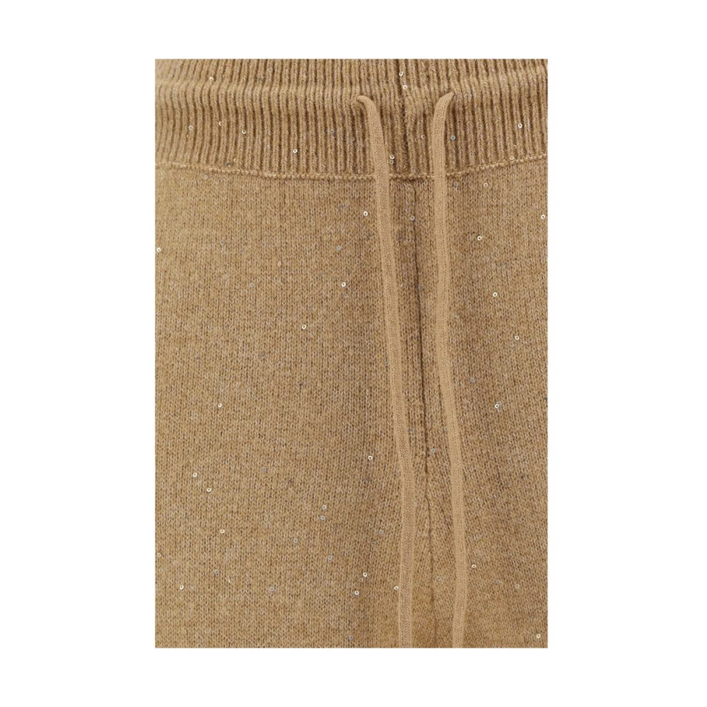 Fabiana Filippi Paillet Jogger Wollen Broek Brown Dames