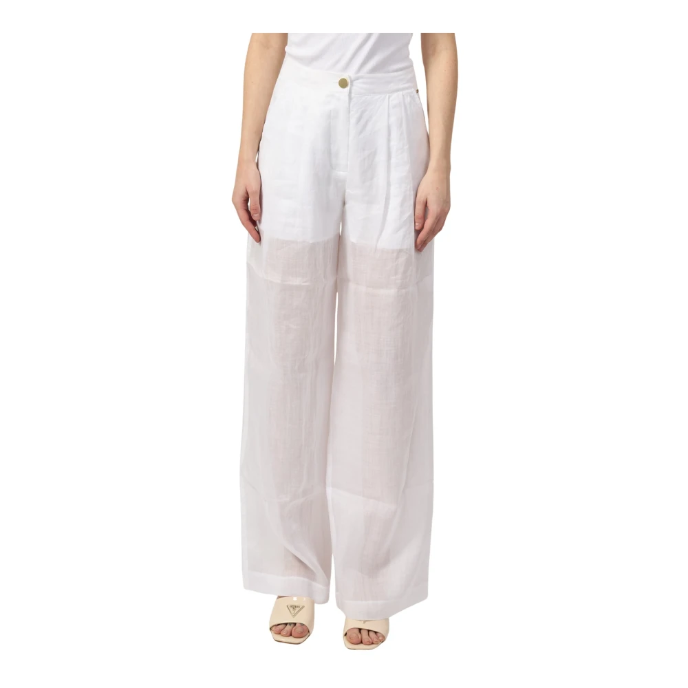 Armani Exchange Witte Palazzo Broek Transparant Vrouw White Dames