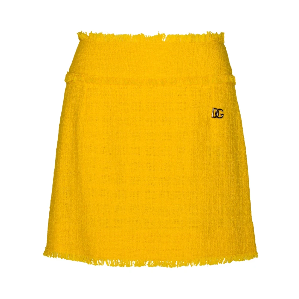 Dolce & Gabbana Tweed Rok Yellow Dames