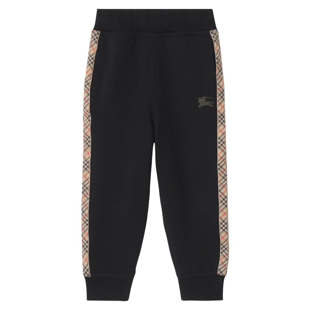 Burberry Boys Black Sweatpants, 10 Y, Jackson Check Tape Joggers