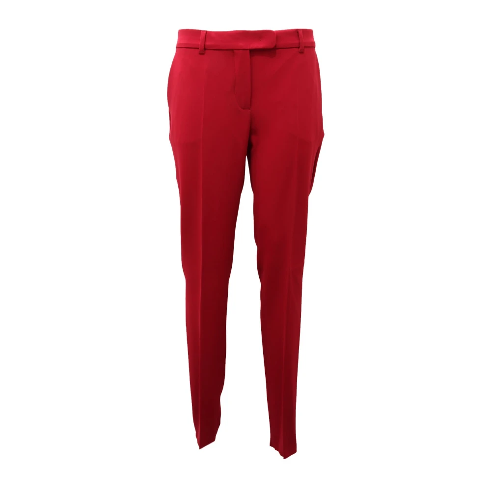 Max Mara Women's Red Slim-Fit Trousers, M, Cherry Studio Trouser