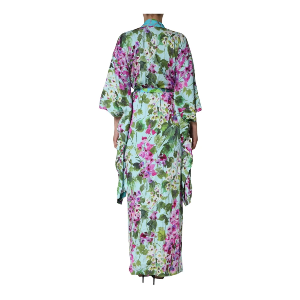 Dolce & Gabbana Bloemenzijden wikkeljurk met riem Multicolor Dames