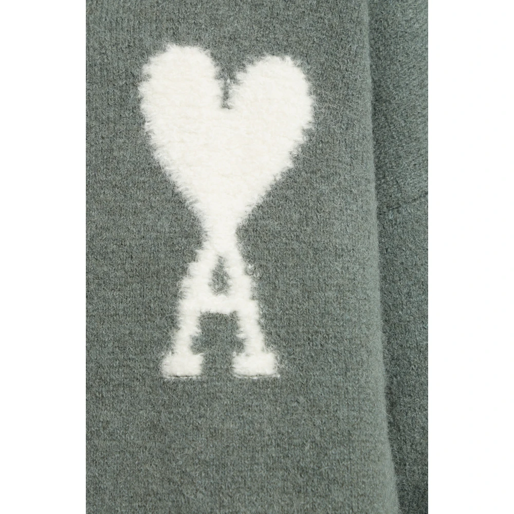 Ami Paris Groene Turtleneck met Logo Green Heren