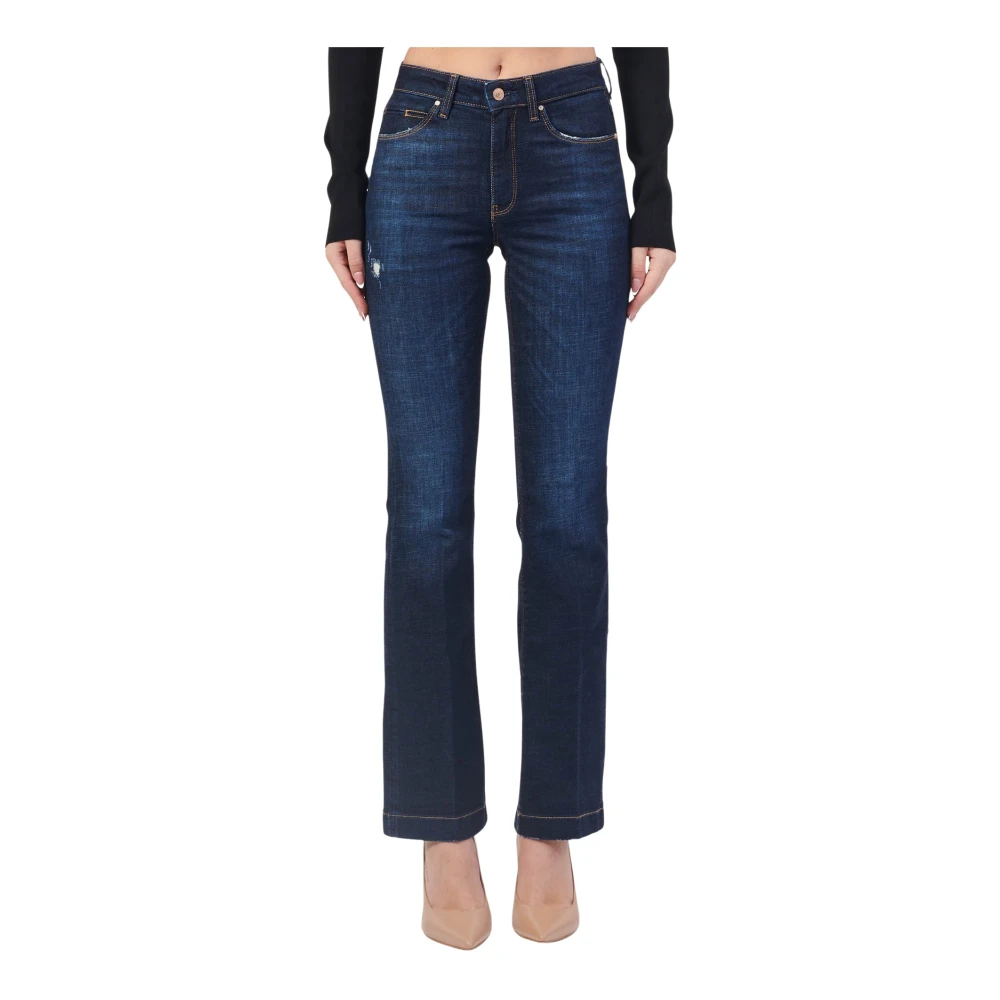 Guess Blauwe Bootcut Jeans met Rits Vooraan Blue Dames