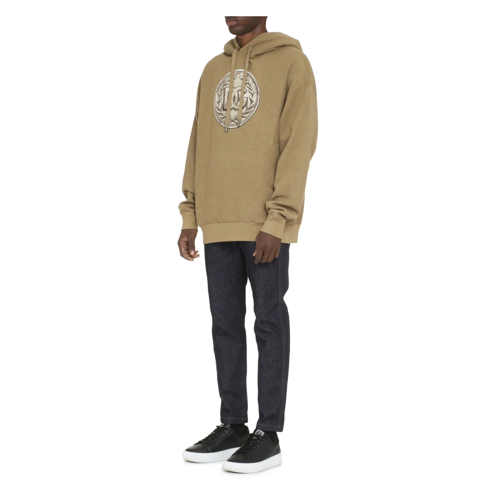 Dolce & Gabbana Rubberen Logo Hoodie Beige Heren