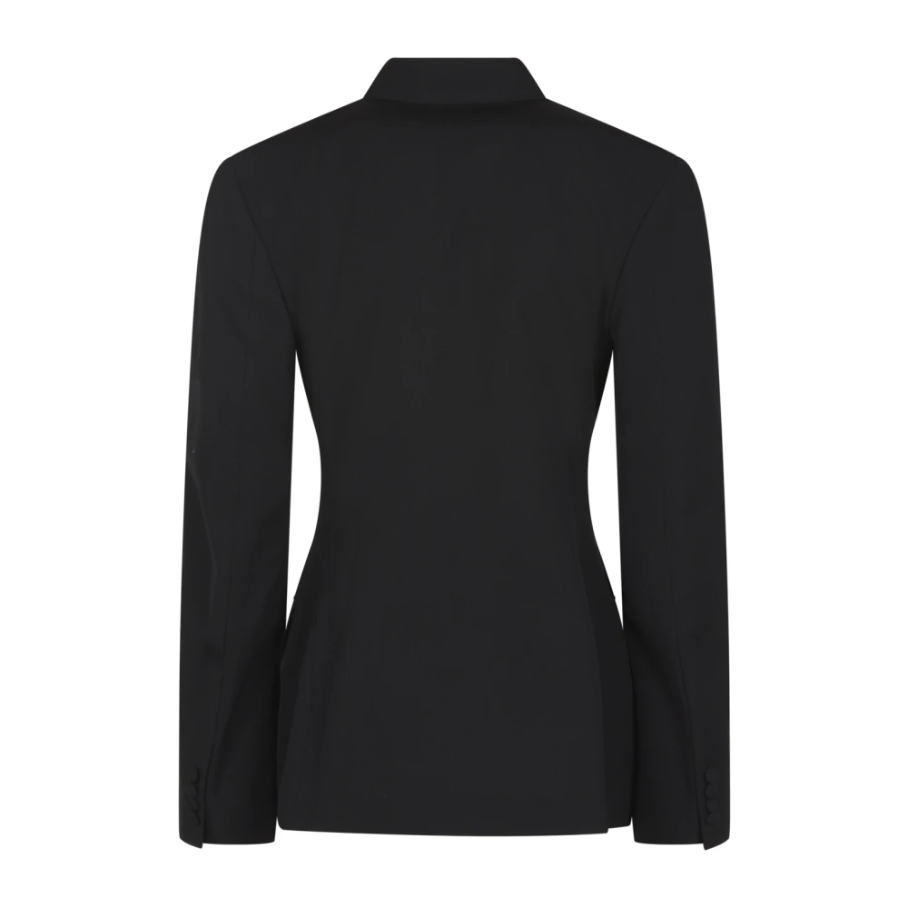 Balenciaga Zwarte jas met ronde schouder en getailleerde taille Black Dames