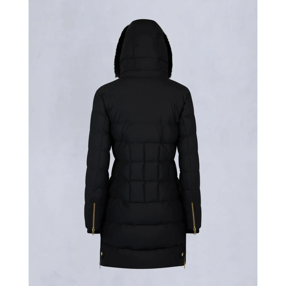 Moose Knuckles Dames Shearling Parka Zwart Goud Black Dames