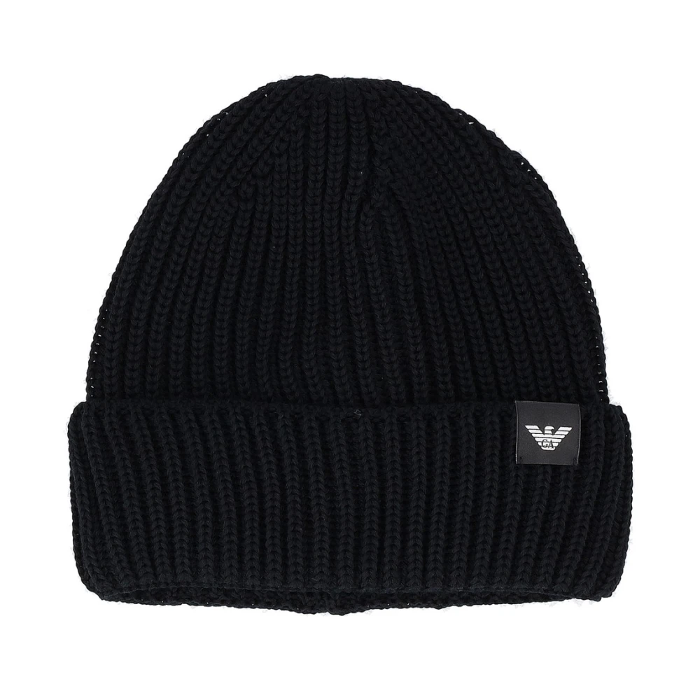 Emporio Armani Stijlvolle Beanie Hat Black Heren