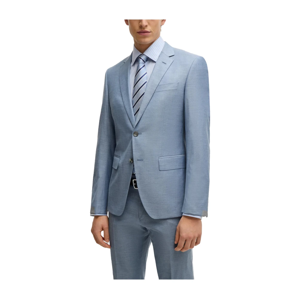 Hugo Boss Stijlvol Slim Fit Driedelig Pak Blue Heren