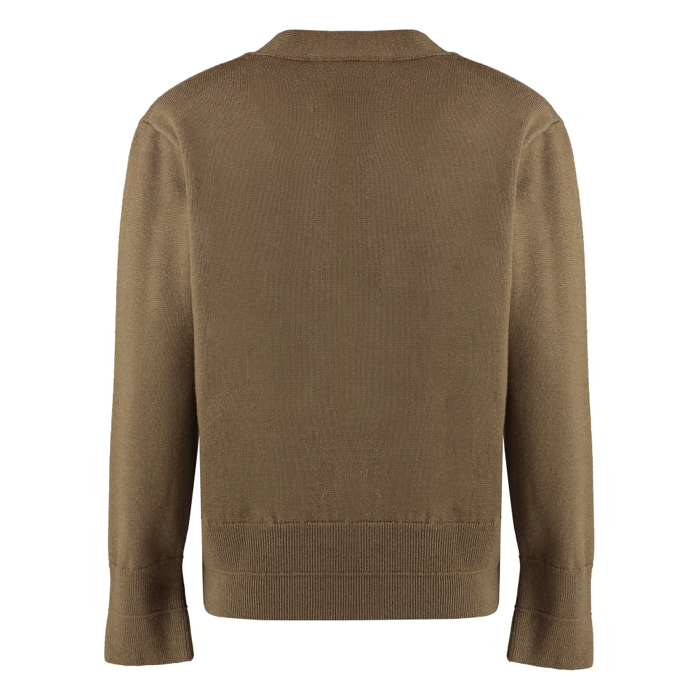 Our Legacy Merino Wol Vest met Leren Knopen Brown Dames