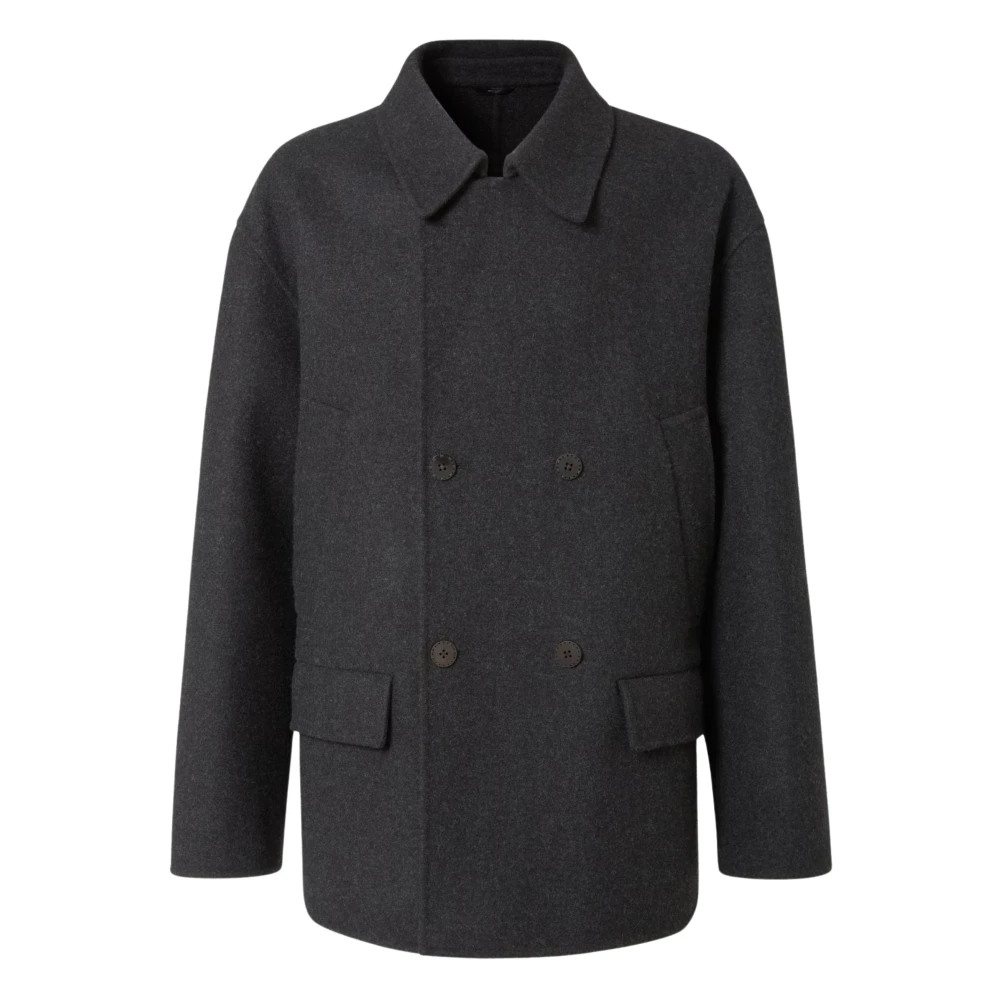 Fendi Men's Gray Double-Breasted Coat