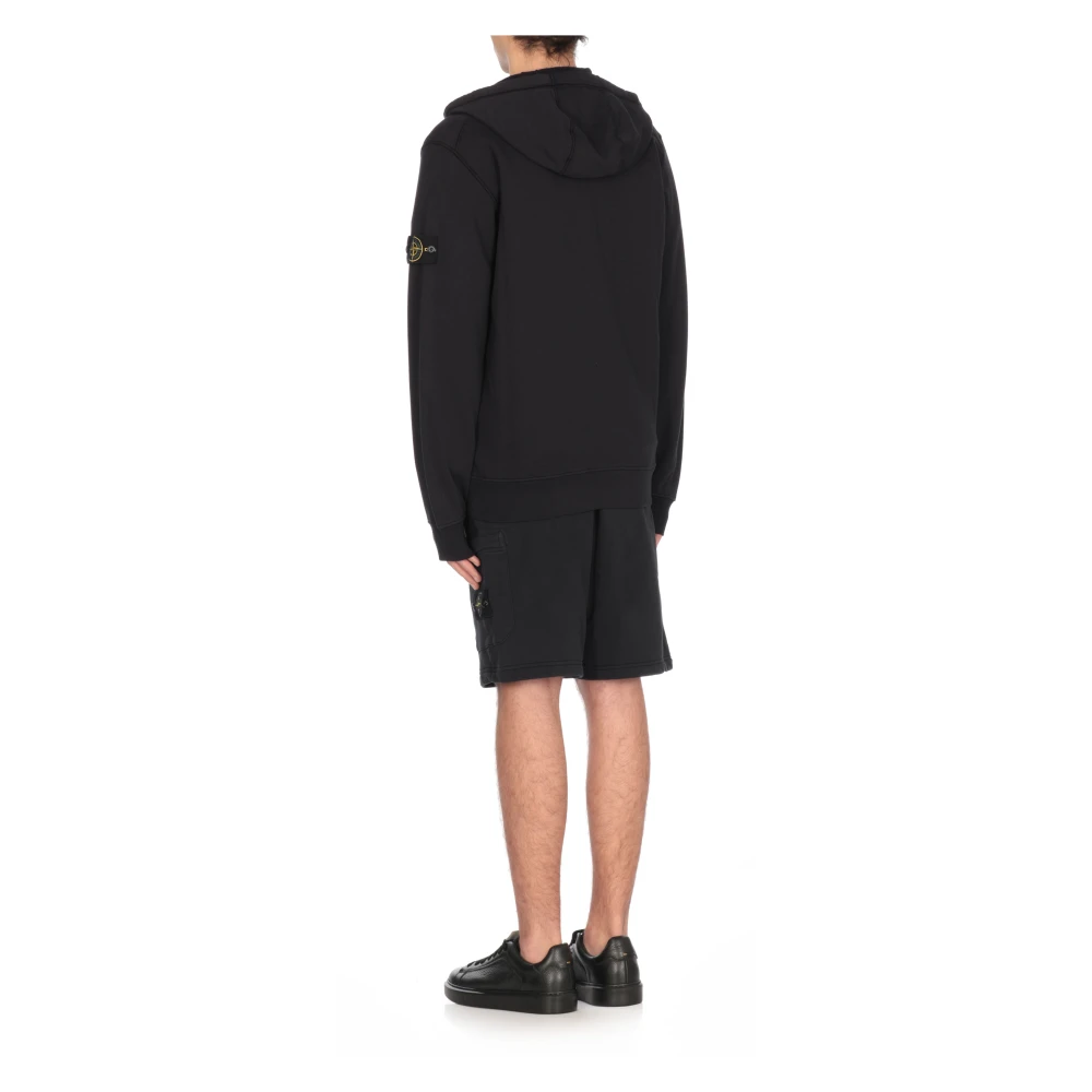 Stone Island Blauwe Katoenen Hoodie Blue Heren