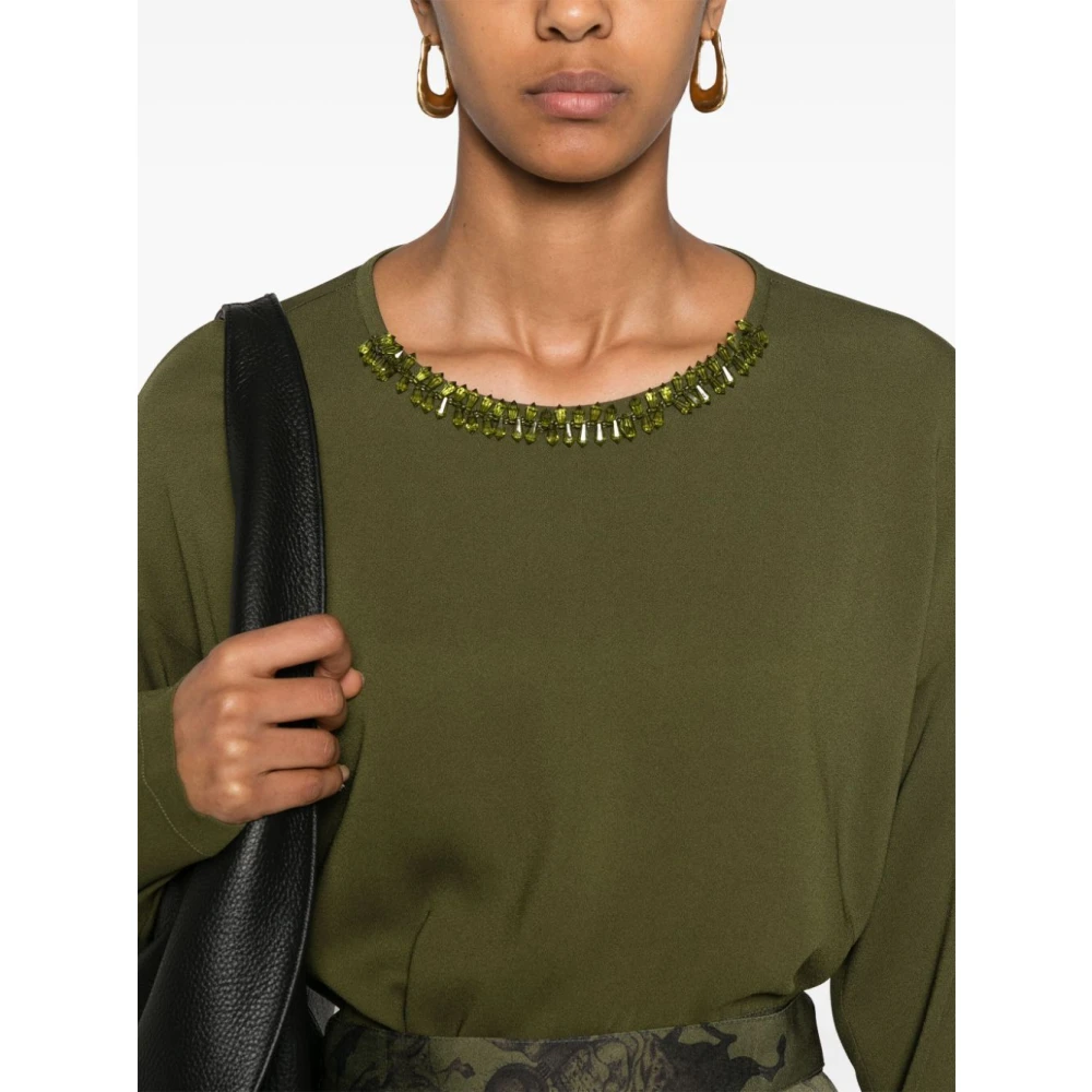 Fabiana Filippi Casual Jersey Top voor Vrouwen Green Dames