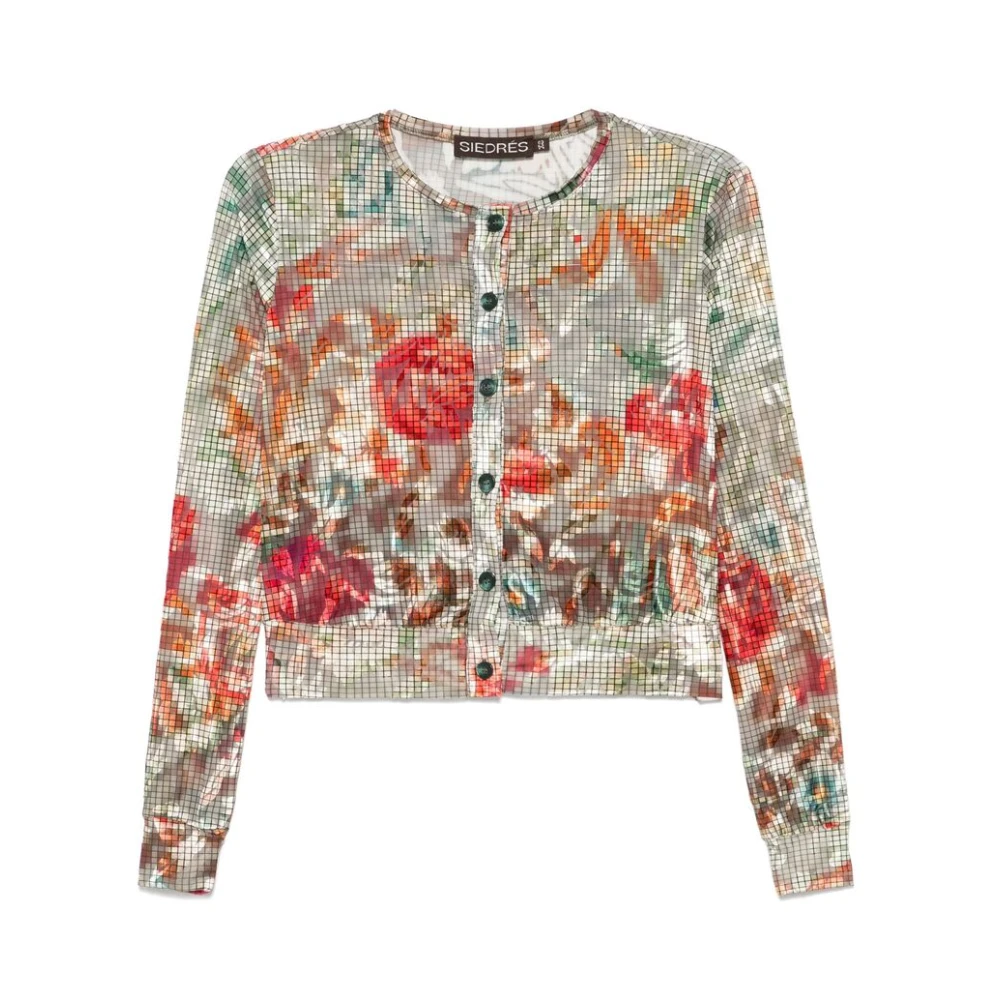 Siedrés Mosgroene Knopen Trui Multicolor Dames