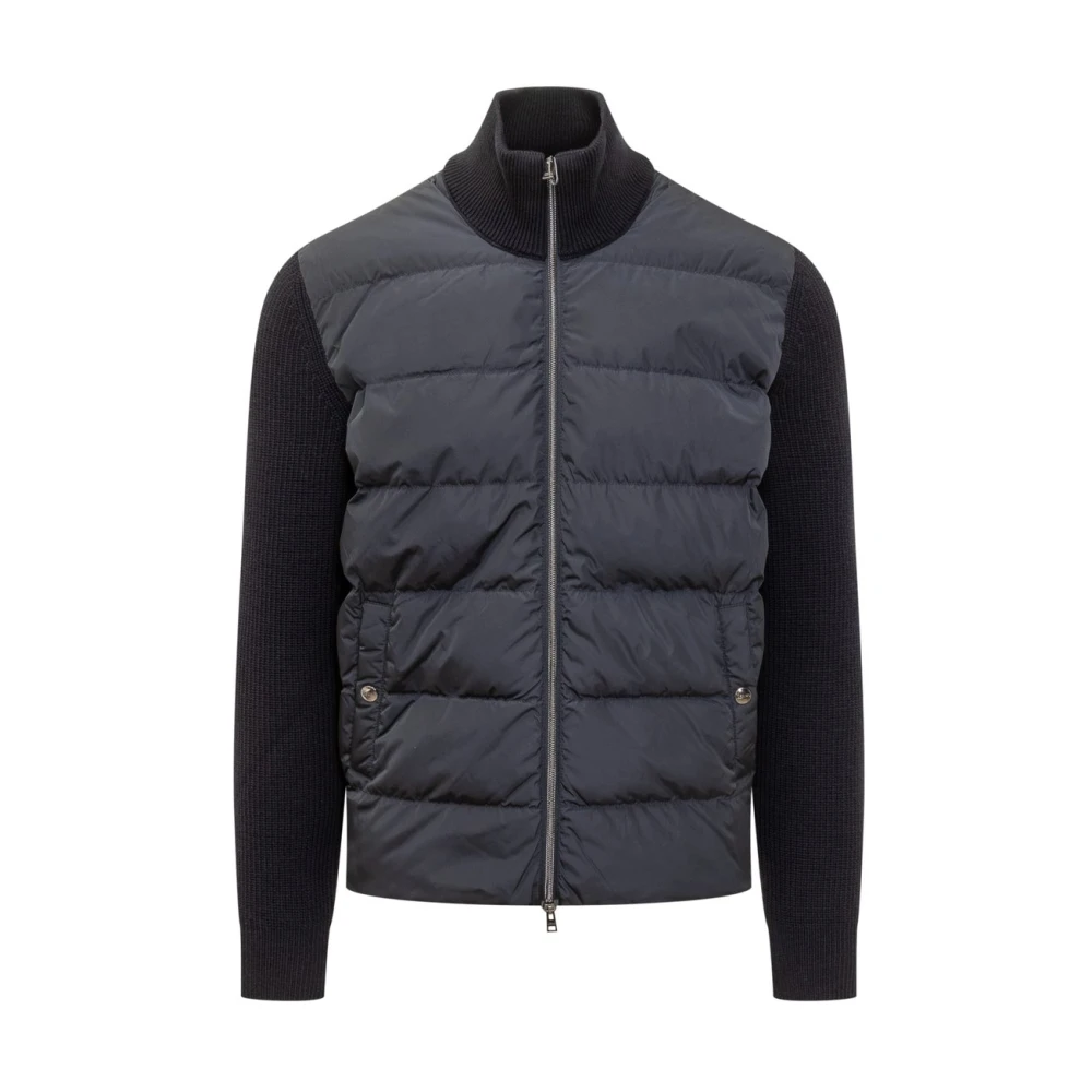 Herno Blauwe gewatteerde wollen jas Blue Heren